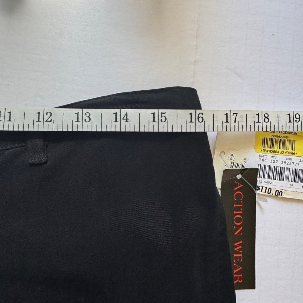 Action Wear NWT Black Tencel Lyocell Flat Front Straight LegTrouser Slacks Sz 10 - Picture 11 of 13